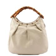 Pre-owned Leather handbags Gucci Vintage , White , Dames