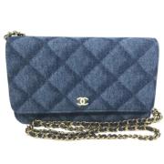 Pre-owned Denim chanel-bags Chanel Vintage , Blue , Dames