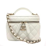 Pre-owned Leather chanel-bags Chanel Vintage , White , Dames