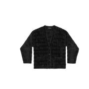 Zwarte Logo Cardigan Faux-Fur Design Balenciaga , Black , Dames