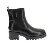 Stijlvolle Leren Ritslaarzen Kickers , Black , Dames