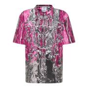 Artistieke Gebreide Print T-Shirt Carlo Colucci , Multicolor , Heren