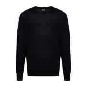 B09 Crewneck Sweater Ermenegildo Zegna , Blue , Heren