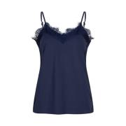 Elegante Blauwe Kantentop Radical , Blue , Dames