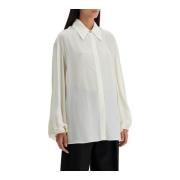 Bamboe Asymmetrische Zoom Ballonmouw Shirt Khaite , Beige , Dames