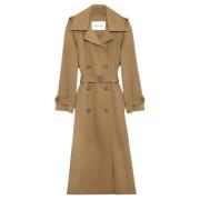 Kameel Katoenen Trenchcoat met Riem Margaux Lonnberg , Beige , Dames