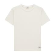 Katoenen T-shirt met Logolabel Saint Laurent , White , Dames