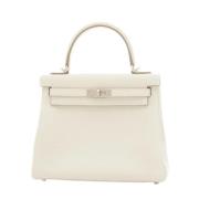 Pre-owned Leather handbags Hermès Vintage , White , Dames