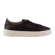 Bruine Leren Sneakers met Logo Santoni , Brown , Heren