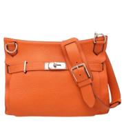 Pre-owned Leather shoulder-bags Hermès Vintage , Orange , Dames