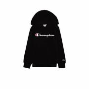 Zwarte geborduurde logo hoodie Champion , Black , Heren