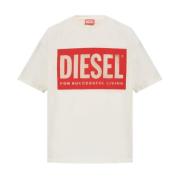 Witte T-shirts Polos voor mannen Diesel , White , Heren