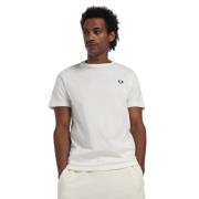 Wit T-shirt met Klein Logo Fred Perry , White , Heren