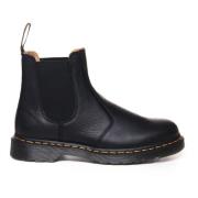 Zwarte leren enkellaarzen met elastische sluiting Dr. Martens , Black ...