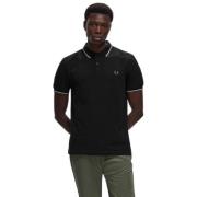 Zwarte Twin Tipped Polo Shirt Fred Perry , Black , Heren