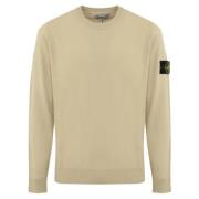 Beige Wollen Trui Lange Mouw Stone Island , White , Heren