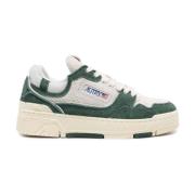 Groene Leren Sneakers CLC Laag Autry , Green , Dames