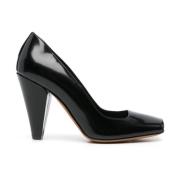 Zwarte Cone Hak Vierkante Neus Pumps Khaite , Black , Dames