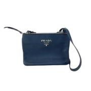 Pre-owned Leather prada-bags Prada Vintage , Blue , Dames