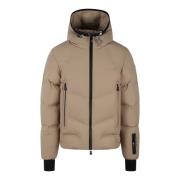 Gewatteerde Ski Jas met Capuchon Moncler , Beige , Heren