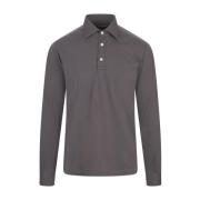 Grijze polo met lange mouwen Kiton , Gray , Heren