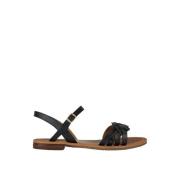 Platte Sandalen Geox , Black , Dames