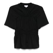 Zwarte Jersey T-shirt met Ronde Hals Alexander McQueen , Black , Dames