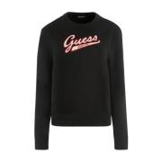 Sweatshirt met ronde hals Guess , Black , Dames