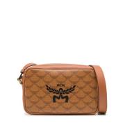 Stijlvolle Cognac Leren Tas MCM , Brown , Dames