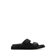 Zwarte leren Matto pantoffels Kenzo , Black , Heren