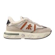 Retro-stijl Sneakers met Sheepskin Voering Premiata , Beige , Dames