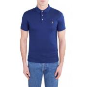 Korte Mouw Pima Katoen Polo Polo Ralph Lauren , Blue , Heren