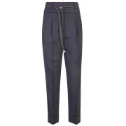 Navy Blauwe Tapered Broek Peserico , Blue , Dames