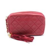 Pre-owned Leather wallets Chanel Vintage , Red , Dames