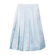 Blauwe Satijnen Midi Rok Self Portrait , Blue , Dames