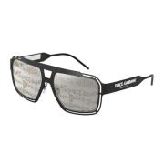 Mat Zwart Zonnebril Dg2270 Model Dolce & Gabbana , Black , Heren