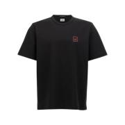 Zwart Katoenen T-Shirt Regular Fit C.p. Company , Black , Heren