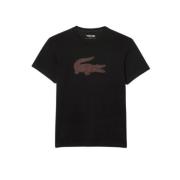 Zwart/Bourgondië 3D Logo T-shirt Lacoste , Black , Heren