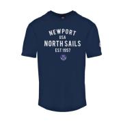 Blauw Navy T-shirt met korte mouwen North Sails , Blue , Heren