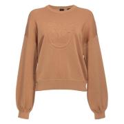 Kameel Sweater met Technisch Logo Pinko , Brown , Dames