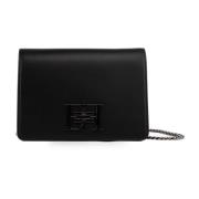 Zwarte Synthetisch Leren Schoudertas Elisabetta Franchi , Black , Dame...