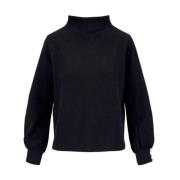 Zwarte Gestreepte Top Pullover Zusss , Black , Dames