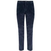 Cargo Style Straight Leg Trousers Eleventy , Blue , Heren