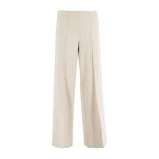 Wijde broek met gestreken vouw Le Tricot Perugia , Beige , Dames