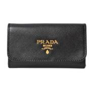 Pre-owned Leather key-holders Prada Vintage , Black , Dames