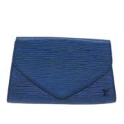 Pre-owned Leather clutches Louis Vuitton Vintage , Blue , Dames