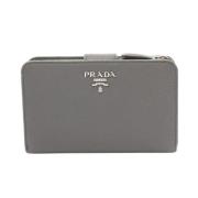 Pre-owned Leather wallets Prada Vintage , Gray , Dames