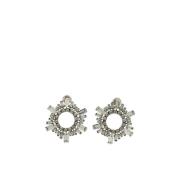 Pre-owned Metal earrings Amina Muaddi Pre-owned , Gray , Dames