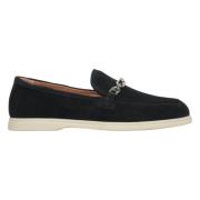 Zwarte loafers voor dames gemaakt van premium Italiaans echt velours m...