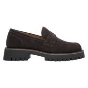 Dames Donkerbruine Chunky Platform Loafers gemaakt van Italiaans Echt ...